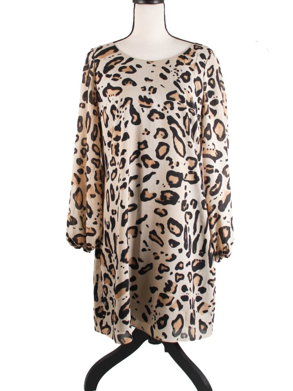 Badgley Mischka Belle Leopard Print Shift Dress Size 12